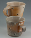 Mugs 4" x 4", Flashing slip, white liner glaze